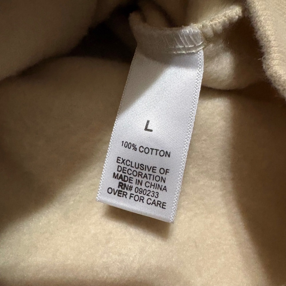 Fear of God Essentials Hoodie Beige Tan Logo Pullover Mens Size L Large - Picture 5 of 9